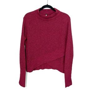 FREE PEOPLE Boho Wrap Sweater Linen blend in Plum size Medium